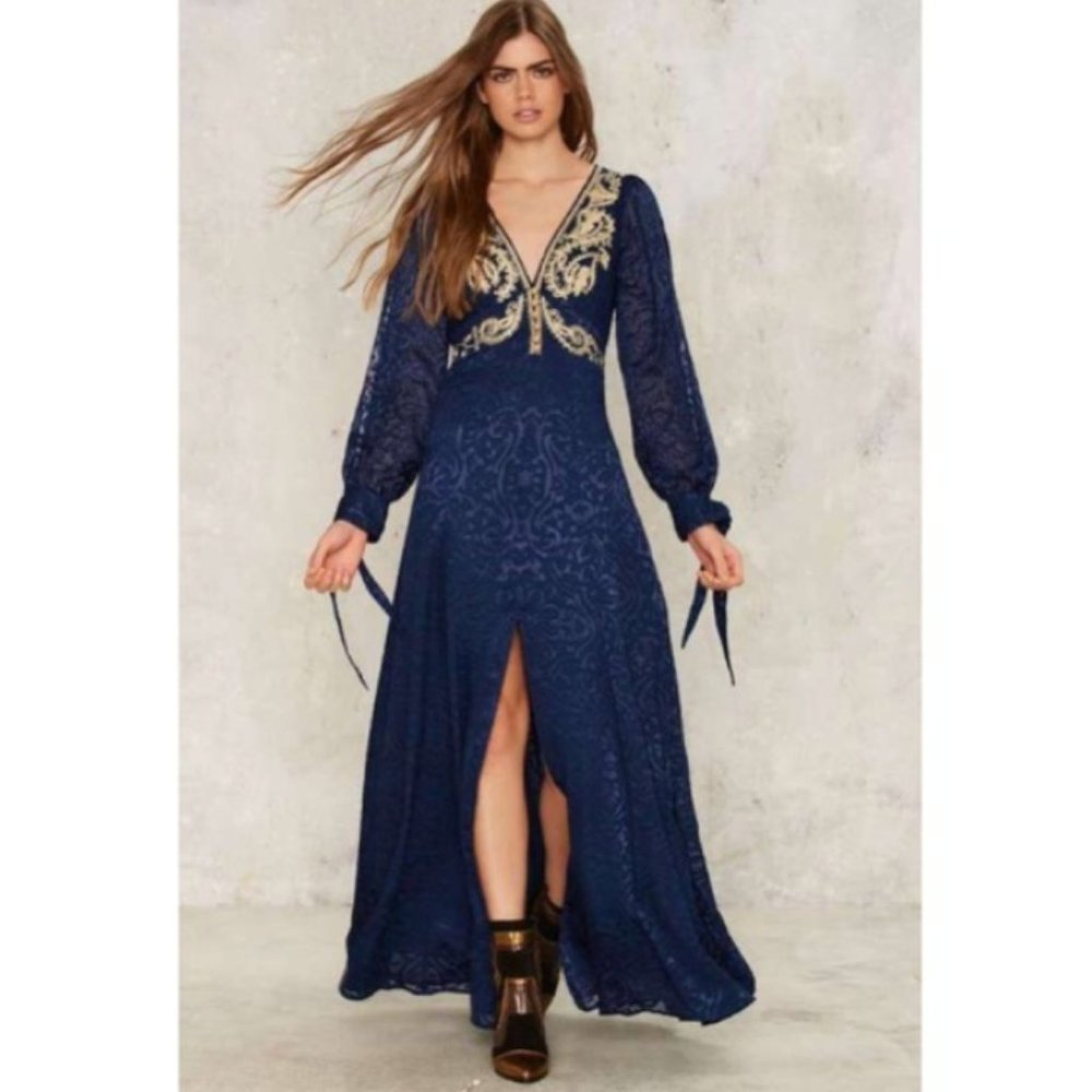 Beautiful blue/gold nasty gal maxi dress